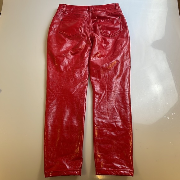 Fashion Nova Red Vinyl Pants Women                                      X16-55 - Picture 4 of 6